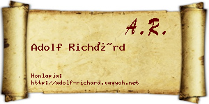 Adolf Richárd névjegykártya